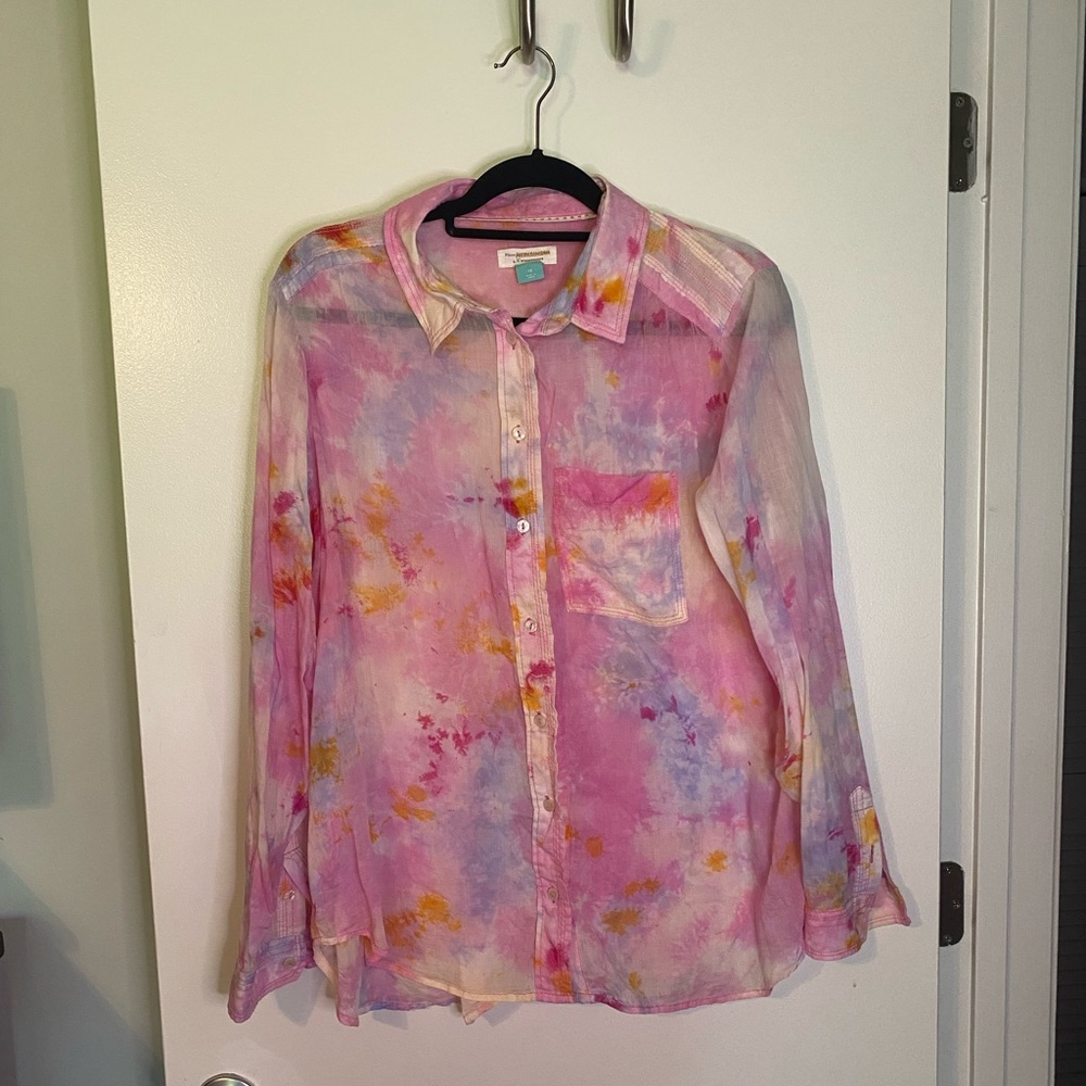 Anthropologie Pilcro 1X Tie Dye Button Down